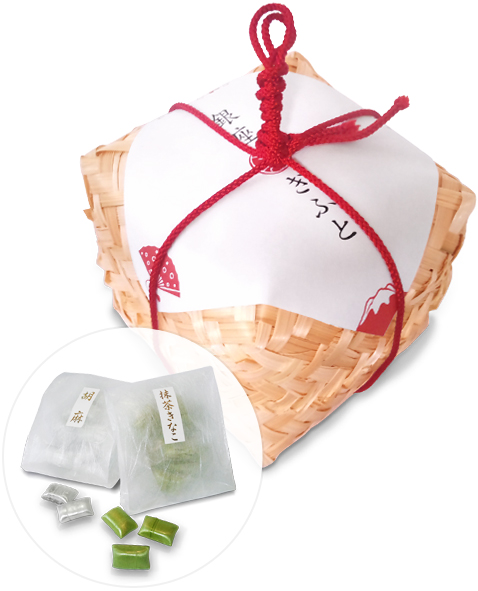 さくさく銀座あめ　1050円（税込）ごま味10粒／抹茶きな粉味10粒